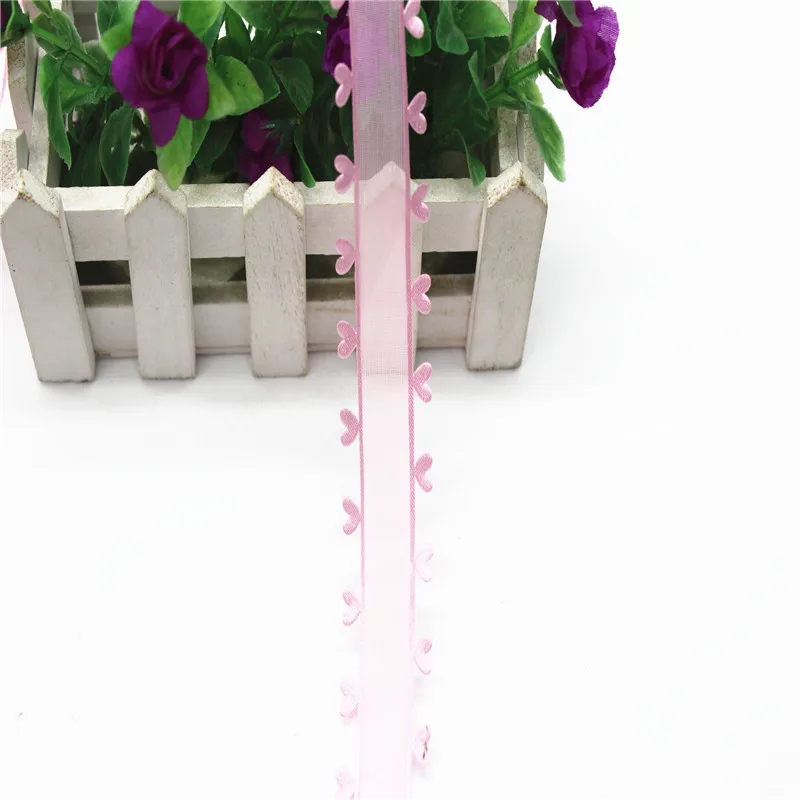 25 мм * 20 ярдов в форме сердца из кружева Снежная пряжа ленты для Diy бант аксессуары