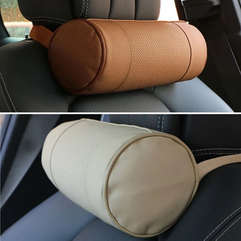 

31.5*12CM Car Pillow Office Chair Headrest Cervical Support Cushion Leather Car Headrest Made Of Memory Foam