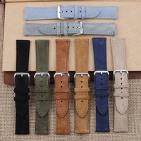 soft suede leather watch band 18mm 19mm 20mm 22mm 24mm blue brown watch straps stainless steel buckle watch accessories