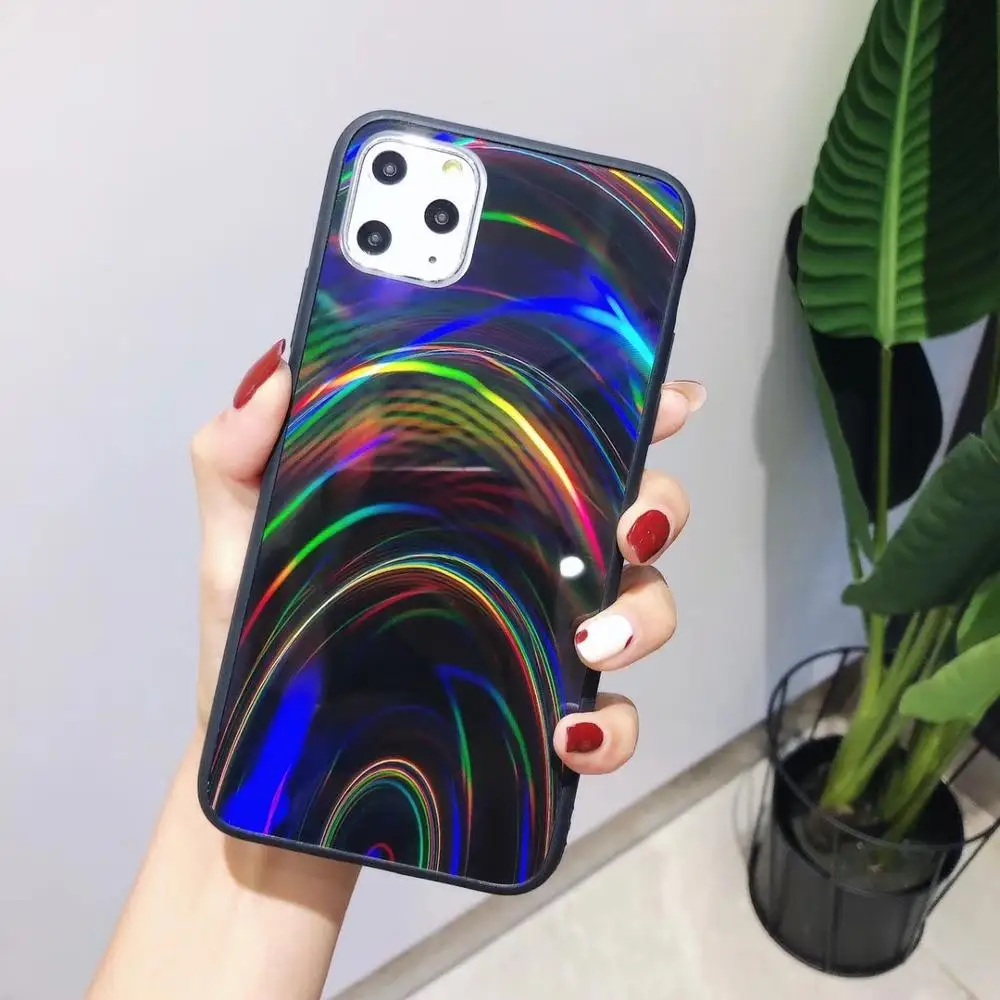 Роскошные красочные радужные чехлы для телефонов iphone X XS XSMAX XR 6 6S Plus 7 plus 8 задняя