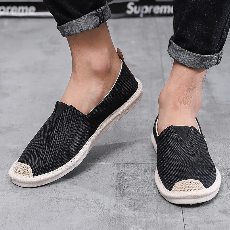 GUDERIAN New Men Fisherman Shoes Breathable Canvas Slip-On Casual Flat Sneakers Espadrilles Calzado Hombre | Обувь