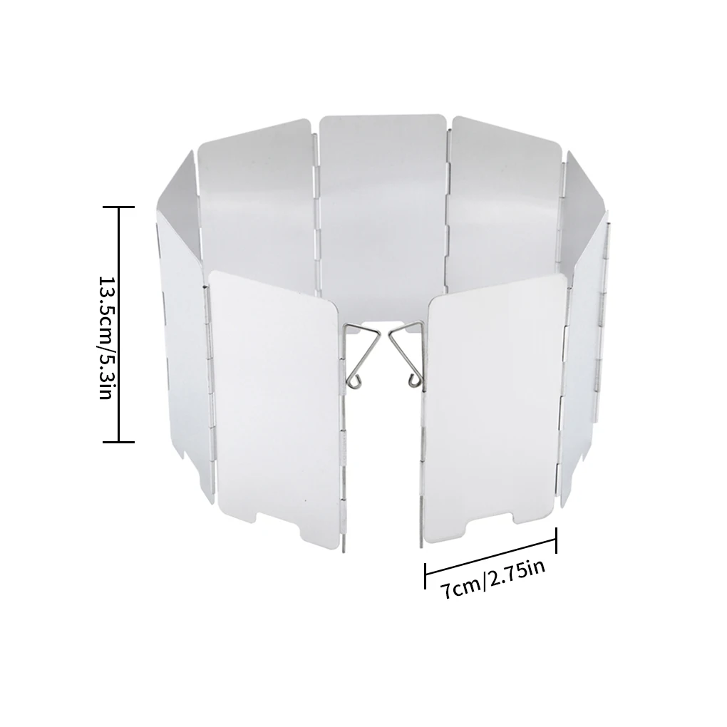 Ветрозащитный экран 9 пластин складной алюминиевый для плиты пикника кемпинга |