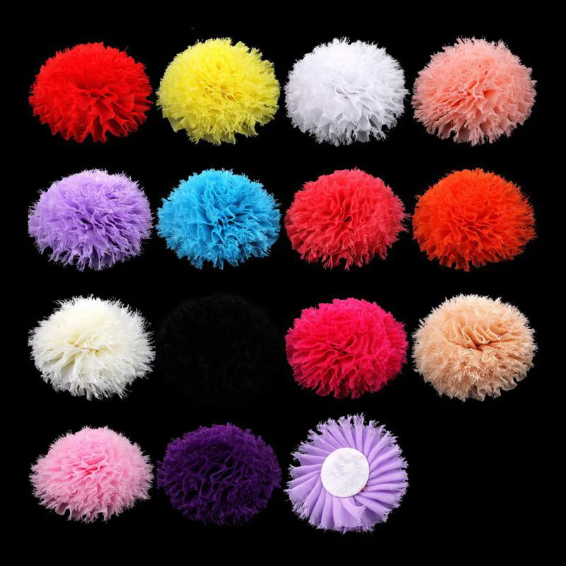 

20pcs/lot 3.6" 14 Colors Fashion Artificial Bristles Flowers For Children Hair Accessories Soft Fabric Flowers For Baby Headband