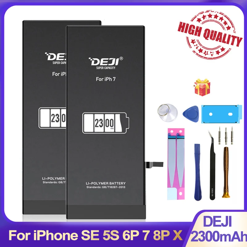 

DEJI For iPhone 7 battery rechargeable batteries free phone repair tools 6s SE 8 X 6plus replacement Bateria