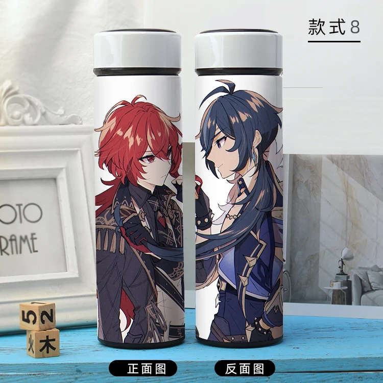 

Game Genshin Impact Kaeya Zhongli Thermos Cup Character Xiao Venti Stainless Steel Water Bottle Cosplay Gift