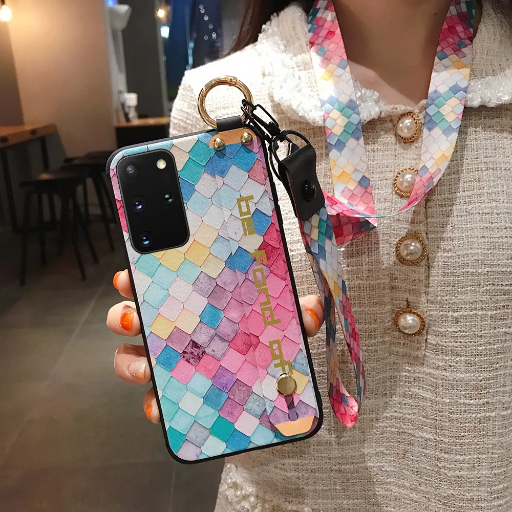 

Case For Samsung Galaxy A50 A51 A71 A70 30s 20 21s 10 S9 S8 S10 Note 10 S20 FE 5G S20 Ultra plus Wrist Strap Phone Holder Cases