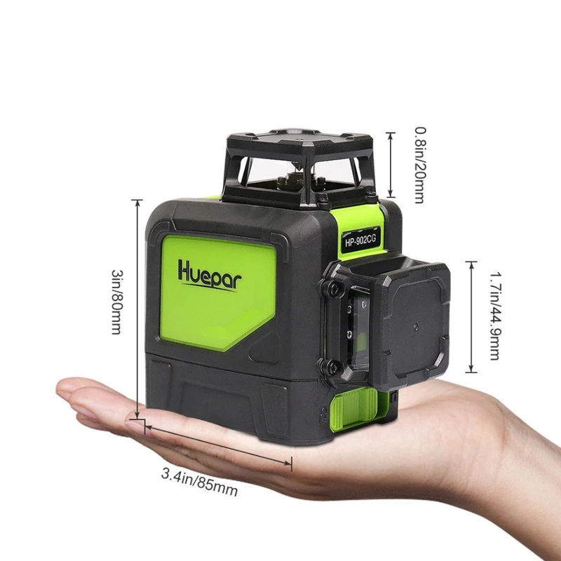 8-линейный зеленый перекрестный лазерный уровень вращение на 360 градусов +