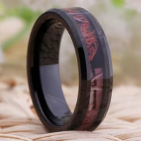 drop shipping 8mm mens black camo tungsten carbide ring camouflage comfort fit wedding band