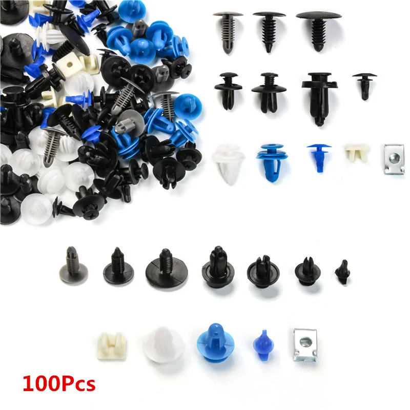 100 шт. 12 типов зажимов автомобильный бампер внутренняя отделка дверные панели
