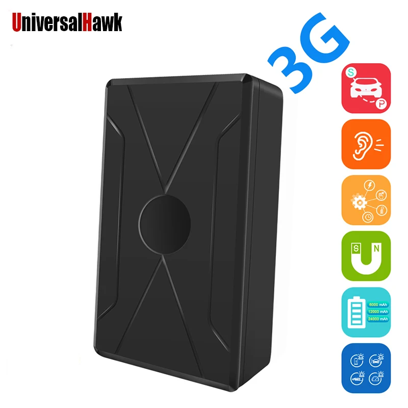 

Magnet 2G 3G GPS Tracker Voice Monitor Car Start stop Locator SMS alarm GSM WCDMA tracking Free Web APP 10000mAh 180Days