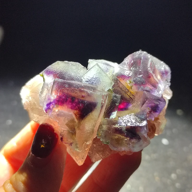 

113.2gNatural mirage purple fluorite mineral stone home decoration crystal aura meditation healing teaching CRYSTAL QUARTZ GEM