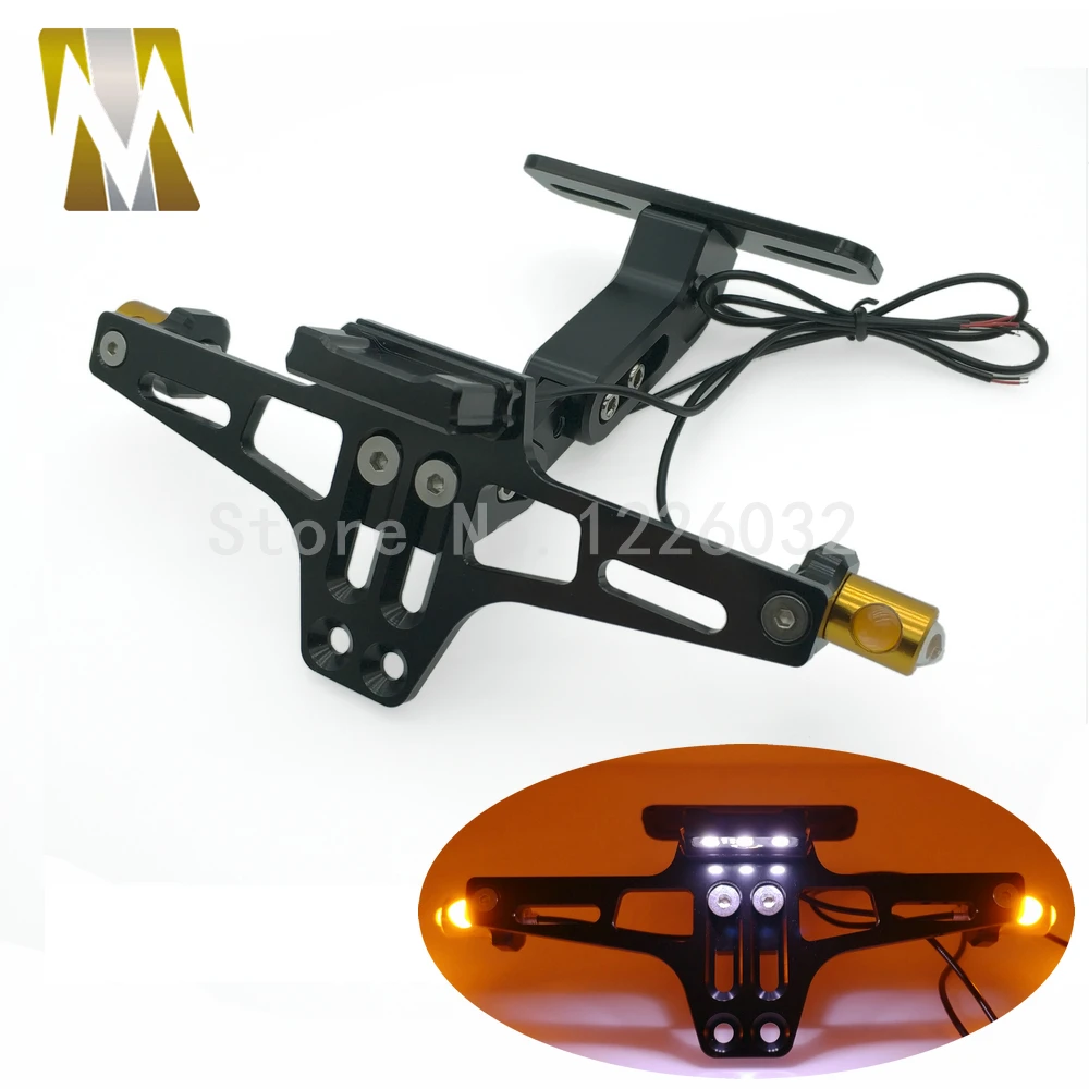 Мотоцикл хвост регулируемый угол номерной знак держатель рамка Кронштейн со