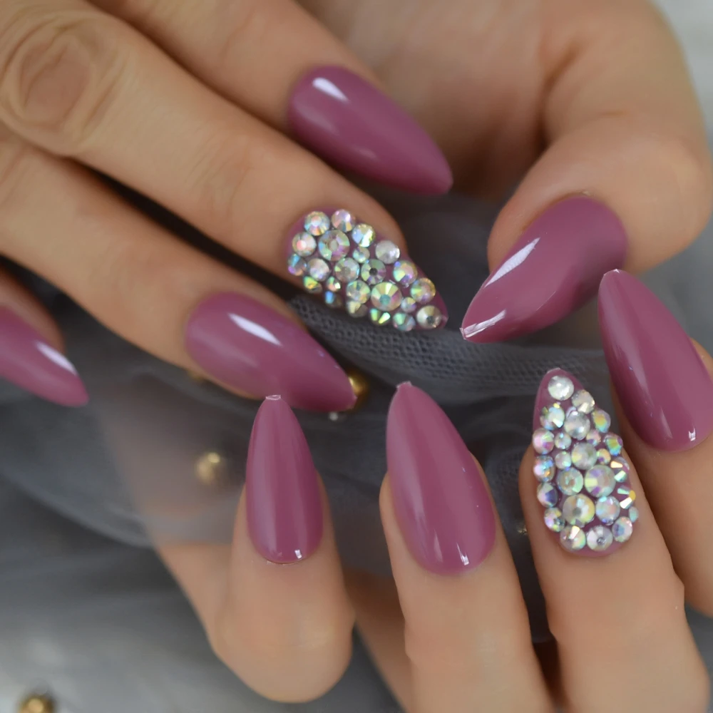 Декоративные искусственные ногти с кристаллами 28 шт. | Красота и здоровье