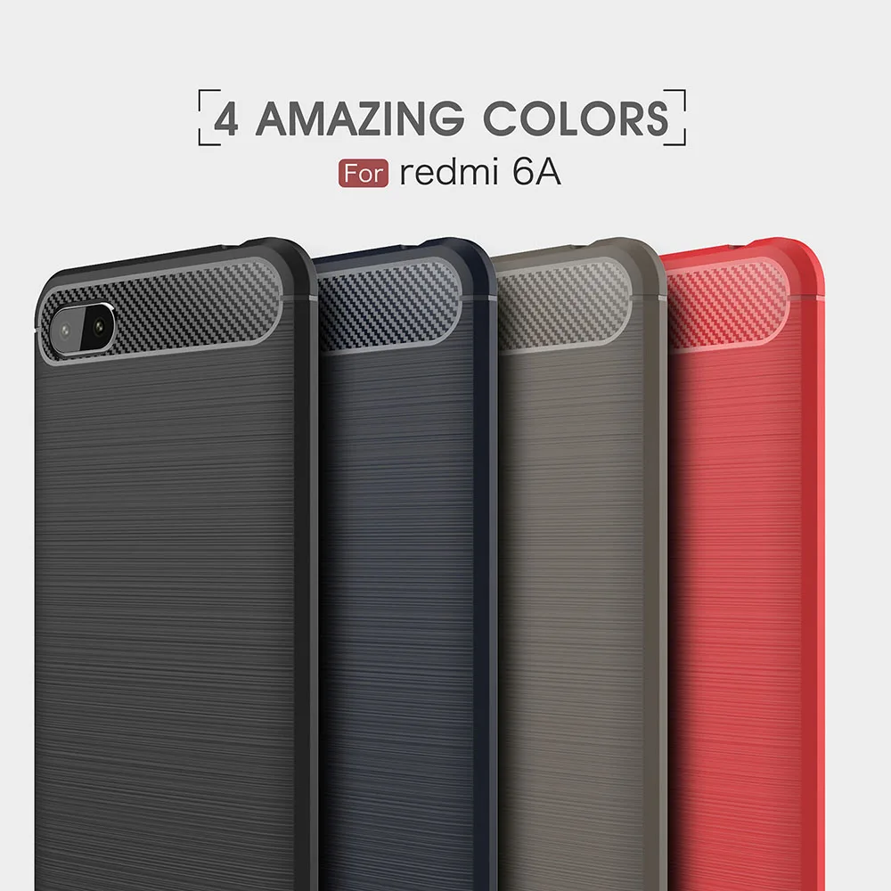 

For Redmi 6A 5A 5Plus 6Pro A2Lite Phone CaseLuxury Protection Shock Absorption Cover Carbon Fiber Design Shell