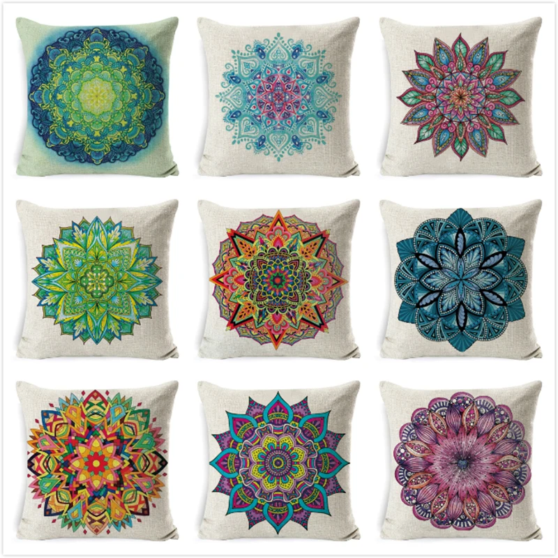 

Чехол для подушки с мандалой, Рождественское украшение, наволочки с принтом мандалы, автомобильное кресло, спальня, диван, декоративная нав...