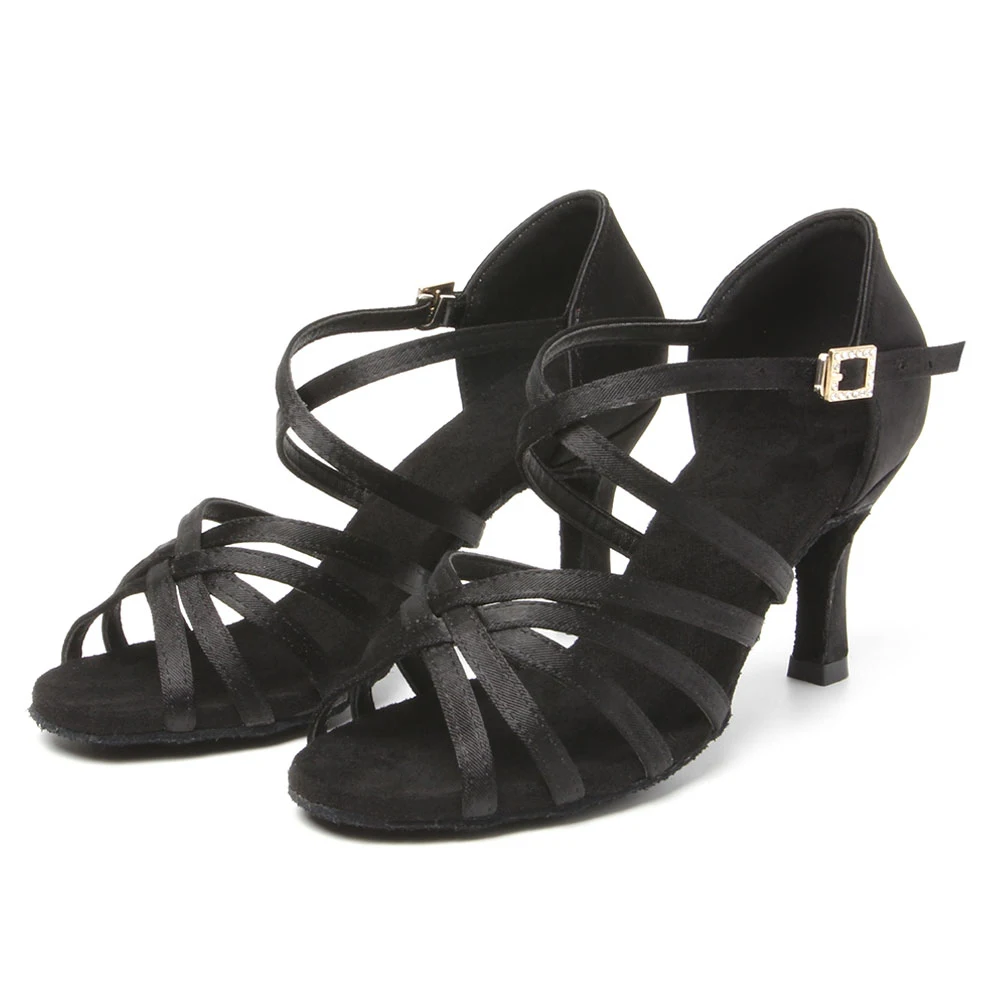 Latin Women Dance Shoes Girls Salsa Ballroom Tango Modern Dance Shoes Ladies Fashion Dancing Shoes Professional Red Black Brown