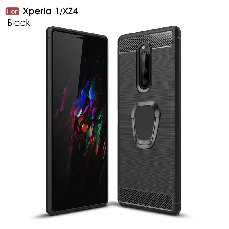 Чехол из углеродного волокна для sony Xperia 2 20 XZ4 Compact XZ3 XZ2 Premium XZ1 Compact XZ XA3 XA2 XA1 Ultra 10 Plus L2 Чехол-держатель