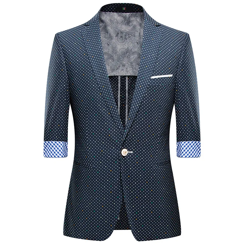 

Men Casual Blazer Slim Fit Bracelet Sleeve Suit Jacket Spring Summer Fashion Daily Life Stage Costume Single Breasted One Button