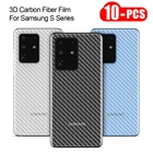 10 шт.лот, 3D наклейки из углеродного волокна для защиты экрана Samsung Galaxy S21 Ultra S21 Plus S20 FE S10E, прозрачная защитная пленка