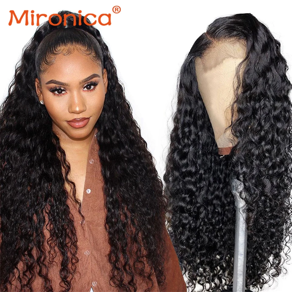 

Mironica Hair 180% Density 30 Inch 4x4 Water Wave Lace Closure Wigs Weavy Remy Human Hair Wig 13x4 Water Wave Lace Frontal Wigs