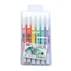 Флуоресцентная ручка-маркер с двойной головкой, 6 шт.компл., маркеры для рисования пастелью, ручка для фотографий, милые канцелярские принадлежности