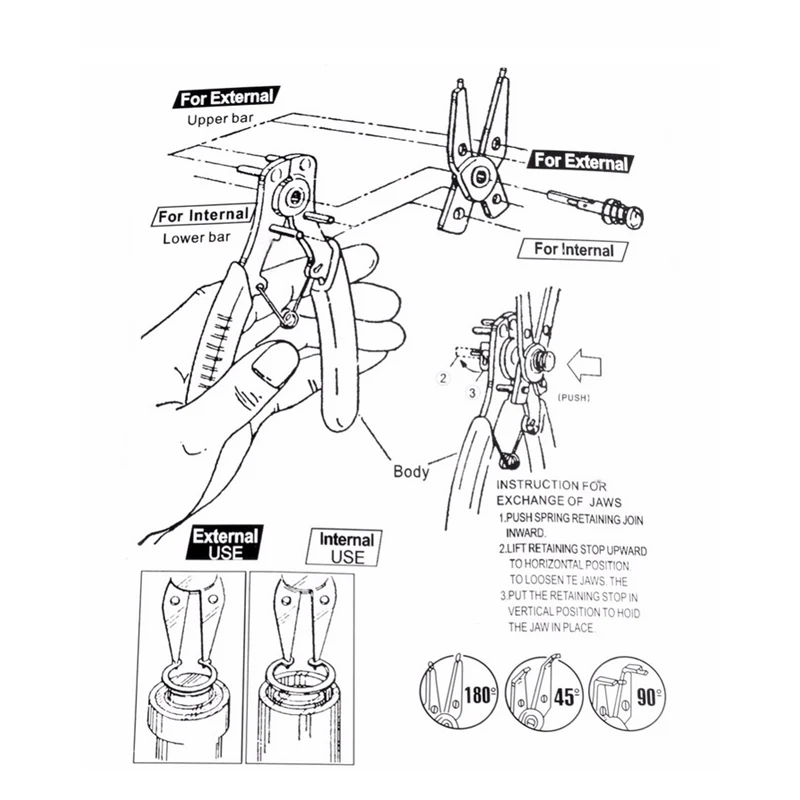 4 IN 1 Set Multi-function Pliers Multi Crimp Tool Snap Ring Tools Internal External Remover Retaining Circlip | Инструменты