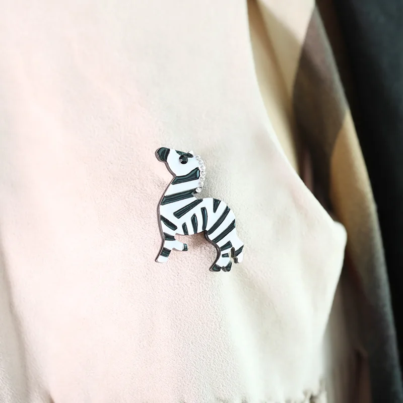Детская/Женская Брошь Funmor из акрила с рисунком зебры