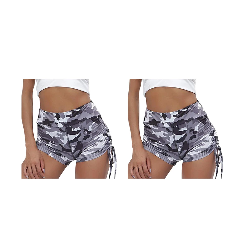 

Women's Yoga Leggings Stretchy High Waist Yoga Shorts Lifting Workout Athletic Drawstring Compression Shorts