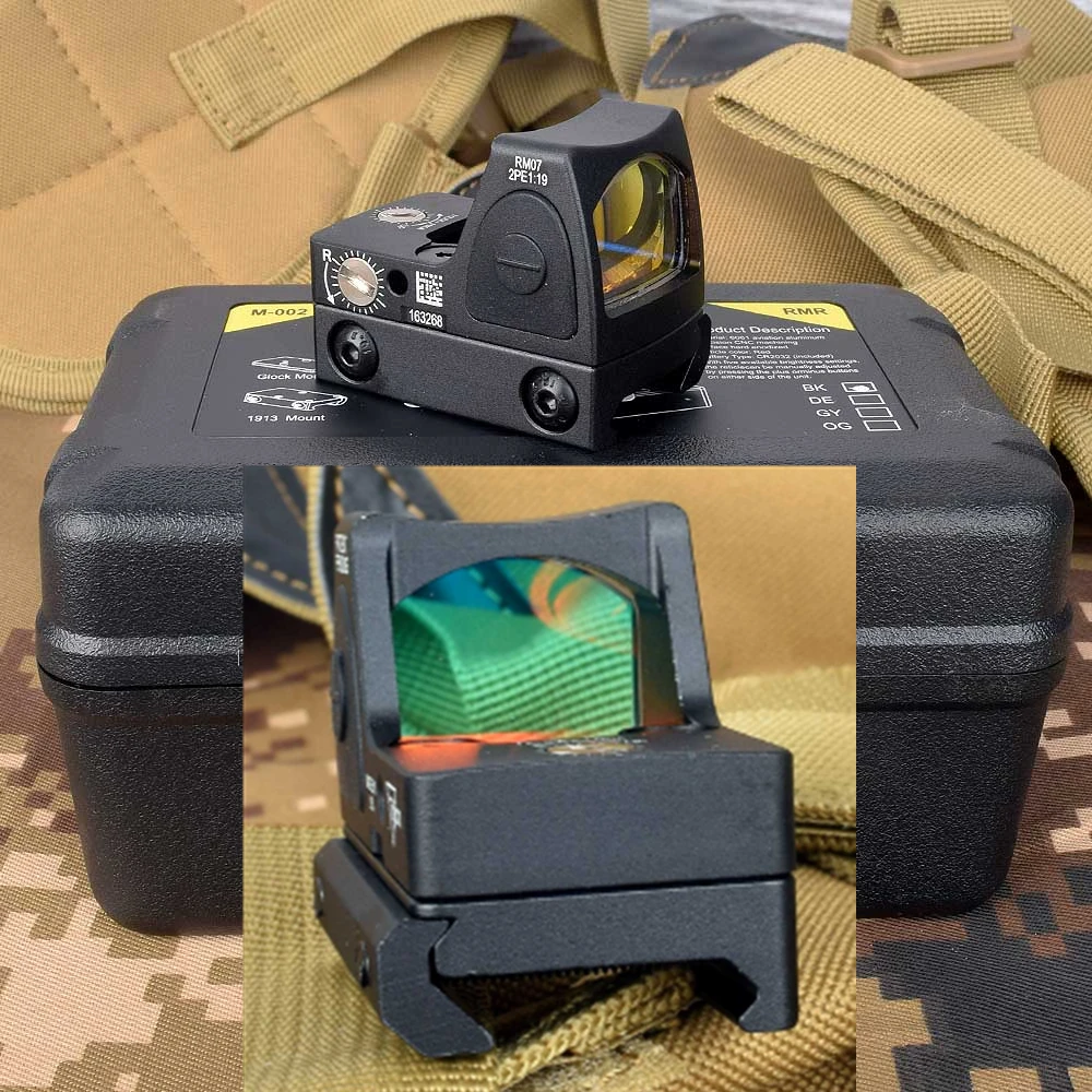 

Коллиматорный охотничий рефлекторный прицел RMR с красной точкой, подходит для 20 мм планки Вивера для страйкбола, охотничий голографический прицел