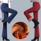Осенние женские эластичные брюки с поясом, женские длинные брюки с высокой талией, зимние Бархатные Теплые женские длинные брюки