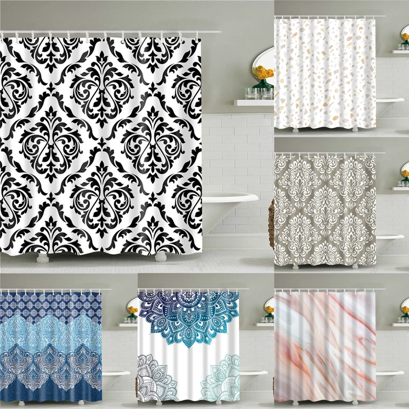 Геометрический горошек Украшенное волнистыми полосками Керамика плитка душ