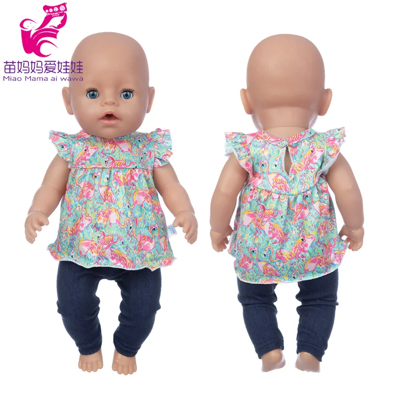 

Детская кукла, Цветочная рубашка, 17 дюймов, Кукла Реборн, одежда, костюм для маленьких девочек, подарки на день рождения