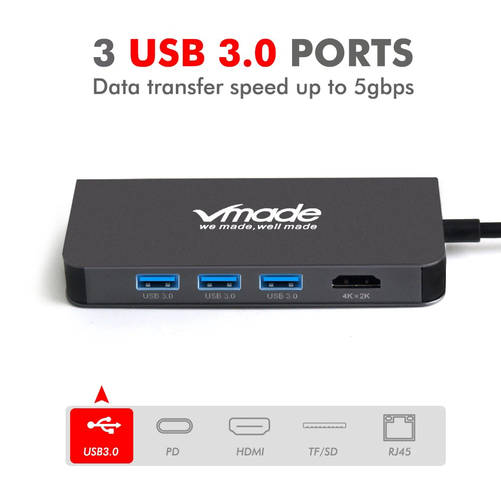 Адаптер Vmade PD Thunderbolt 3 для Apple MacBook Galaxy Huawei Matebook Pro концентратор USB 0 Type-C | Электроника