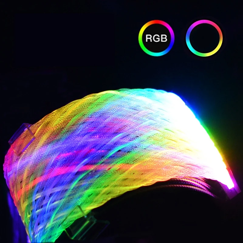 

24Pin Extension Cable Rgb Rainbow Cable 24Pin Extension Cord Neon Line 250W-1300W Support 5V-Argb