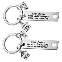 silver color men key chain new home new adventures keychain charm lovers letter key ring stainless stell pendant llavero