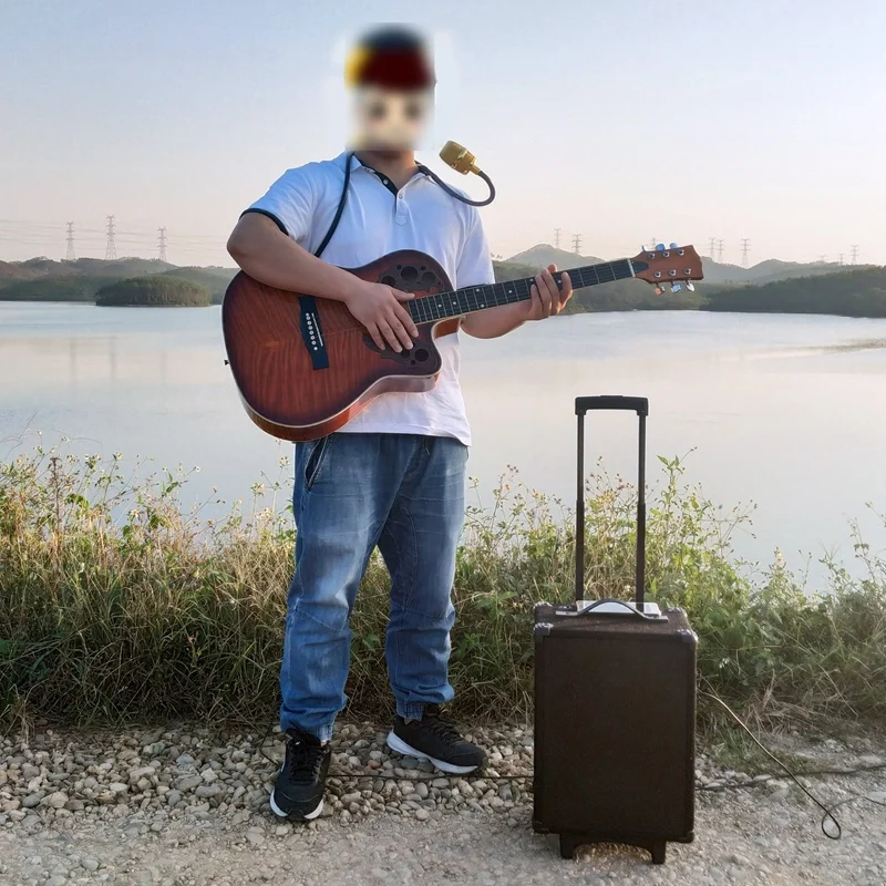 

Creative Microphone Lazy Hanging Neck Gooseneck Wired Microphone No Bracket Needed Street Singing Performance