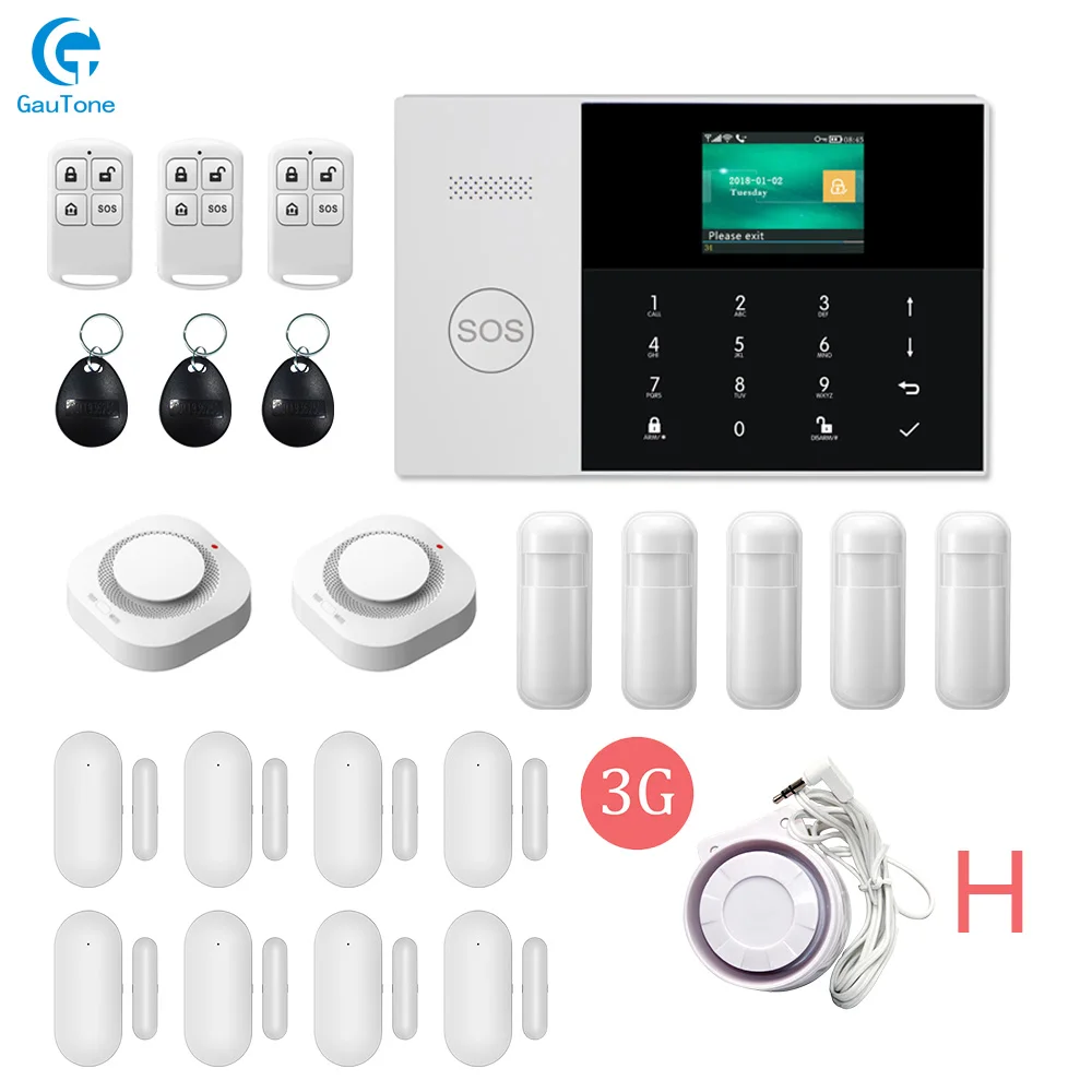 GT-010-3G-PG105-H wifi 3g беспроводная домашняя Интеллектуальная охранная противопожарная Охранная Сигнализация приложение дистанционное управление для iOS и Android - Цвет: GT-010-3G-PG105-H