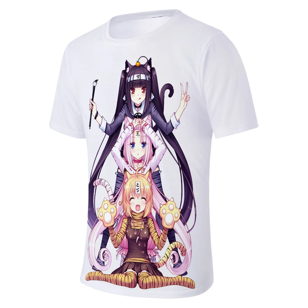 Новинка 2020 г. мультяшная 3d-футболка для игр NEKOPARA с принтом аниме La солей шоколада