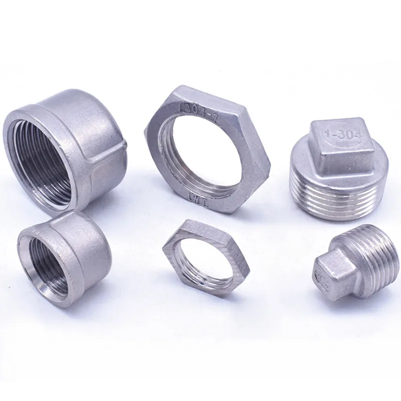 

SS304 Stainless Steel Water Pipe Fittings Hex Nut / Tube Cap / Plug 1/8" 1/4" 3/8" 1/2" 3/4" 1" 1-1/4" 1-1/2" BSP Thread
