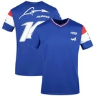 Коллекция 2021 года, футболка для мотоспорта Alpine Alonso F1 Team, голубая и черная футболка с короткими рукавами