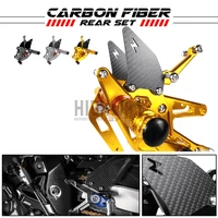 motorcycle cnc carbon fiber footrest rear sets adjustable rearset foot pegs for yamaha yzf r6 yzf r6 yzfr6 2003 2005