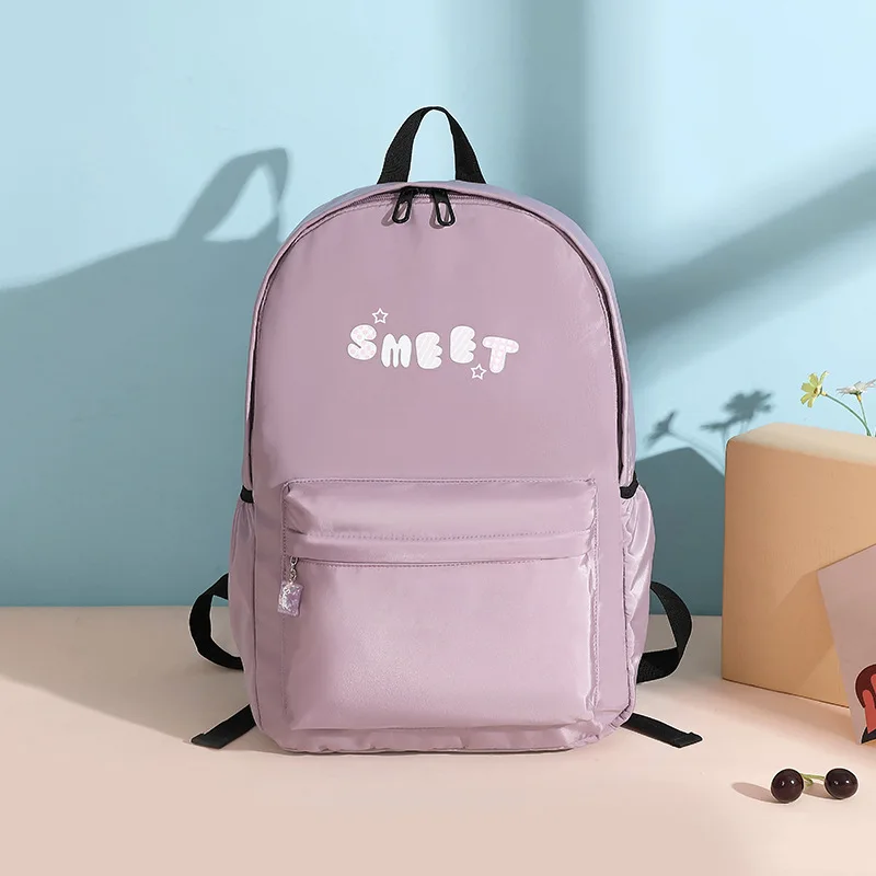 

2021Backpack Women Waterproof Candy Colors Backpacks Fancy High School Bags for Teenage Girl Cute Travel Rucksack