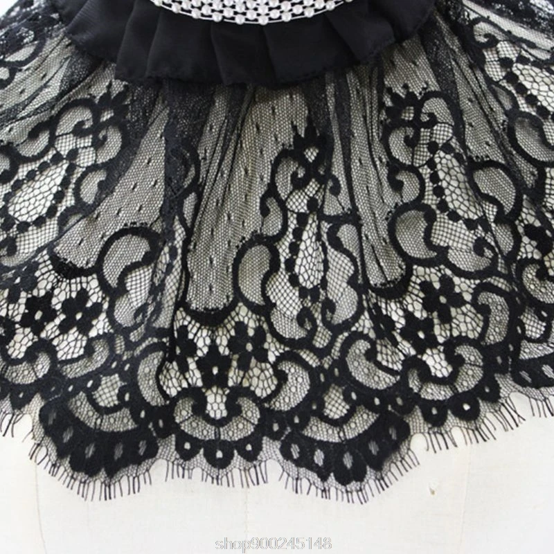

Out Embroidered Floral Lace Shawl Bolero Ruffles Pleated High Neck Fake Collar Faux Pearl Decor Bridal O29 20 Dropshipping