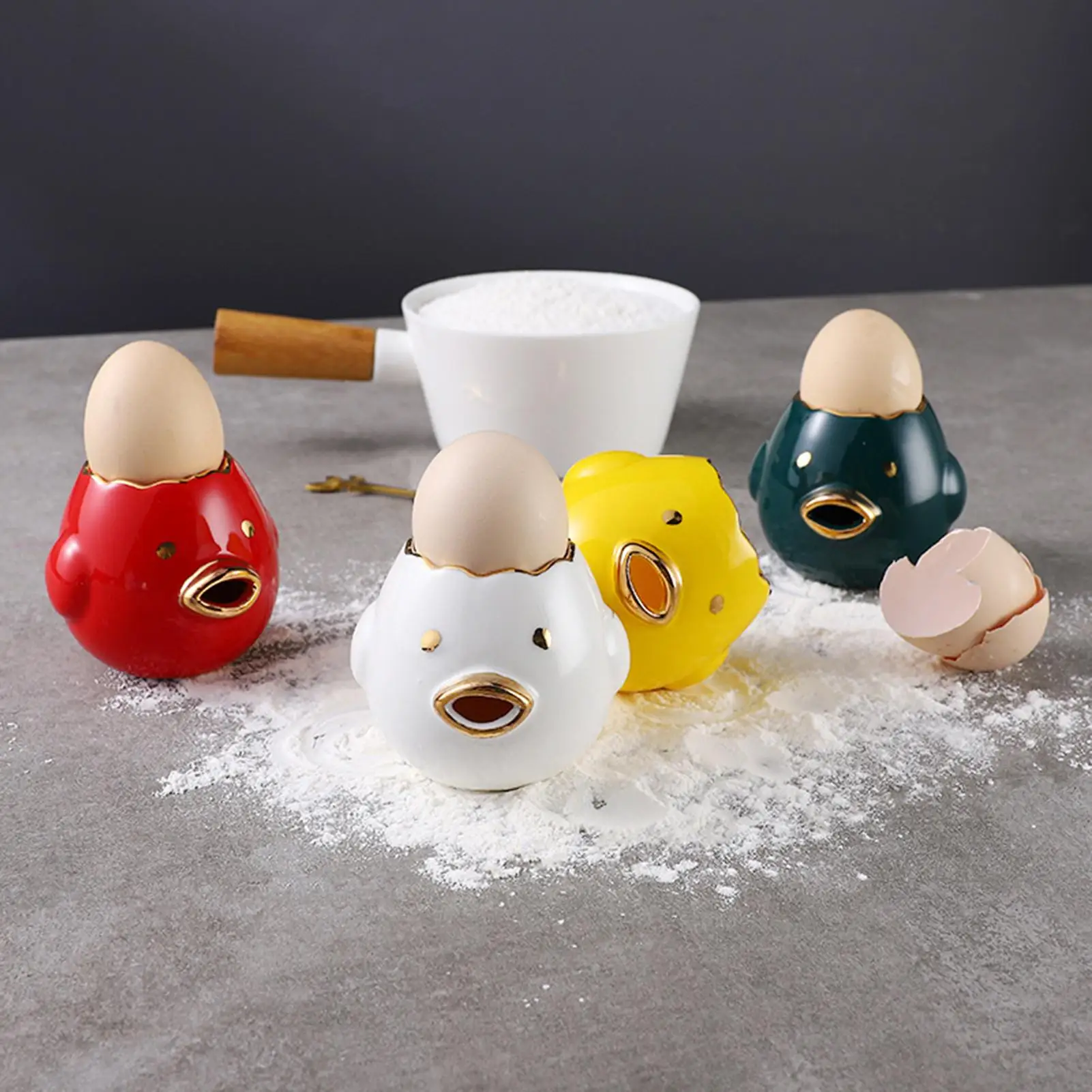

Lovely Cartoon Chicken Ceramics Egg White Separator Yolk Divider for Kitchen Tool