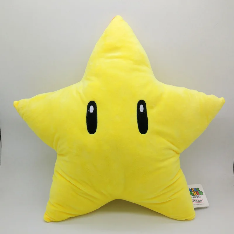 Coj&iacute;n de felpa de Super Mario Star para ni&ntilde;os y ni&ntilde;as, juguetes de peluche para ni&ntilde;os, regalos de Navidad, juego cl&aacute;sico, nuevo-1