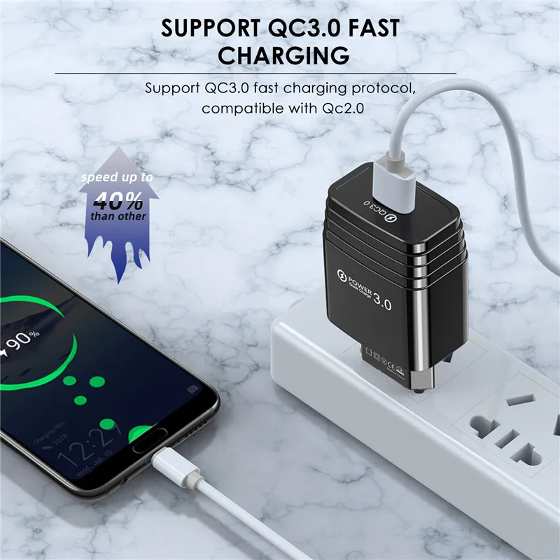GTWIN 3A USB зарядное устройство Быстрая зарядка 3 0 настенное адаптер для iPhone 12 11 Pro QC3.0
