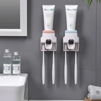 toothbrush holder set automatic toothpaste dispenser wall mount stand bathroom accessories set rolling automatic squeezer home