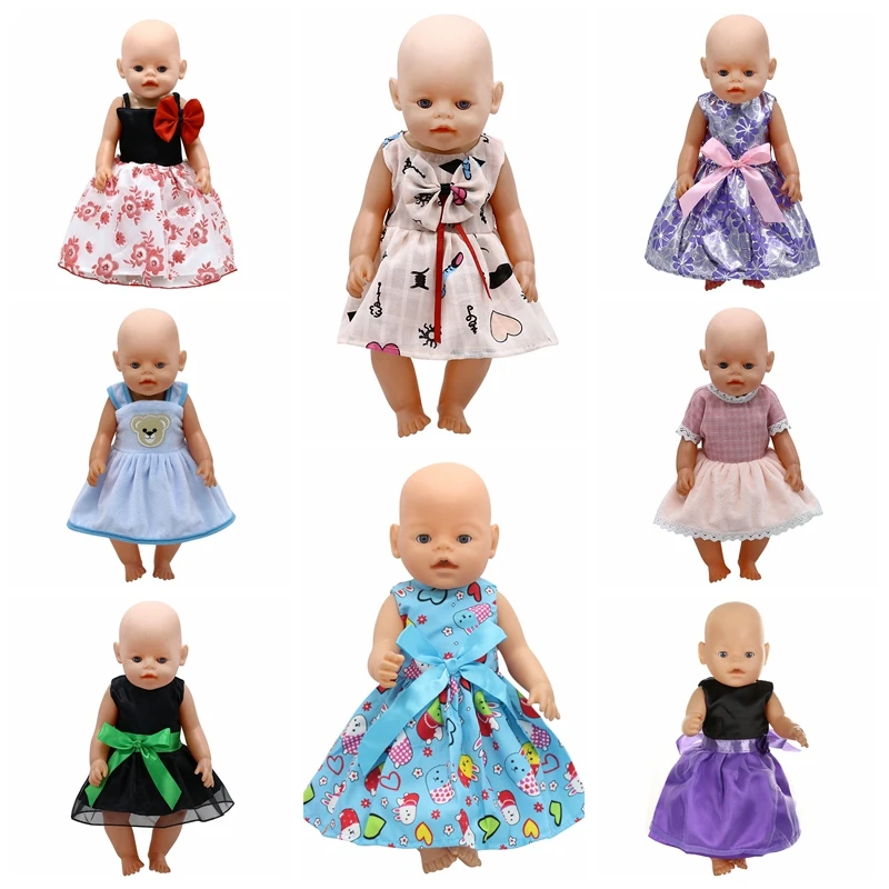 15 Colors Princess Dress Doll Clothes fit 43cm Baby  Doll Clothes and Accessories D-20