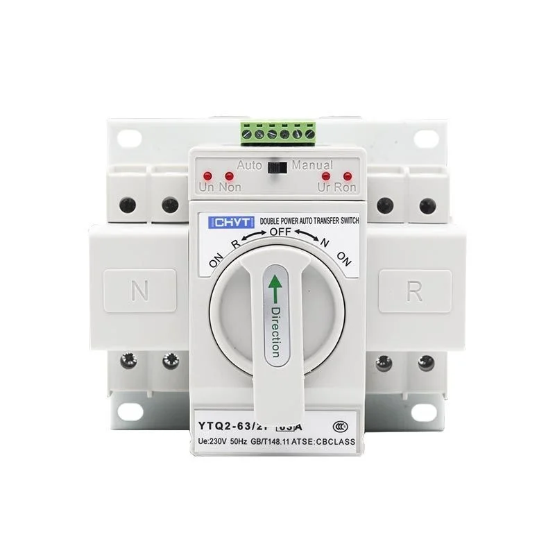 Dual Power Automatic Transfer Switch 2P AC 110V 230V 63A YTQ2-63 CB Class ATS Change Over Electrical Tools | Обустройство дома