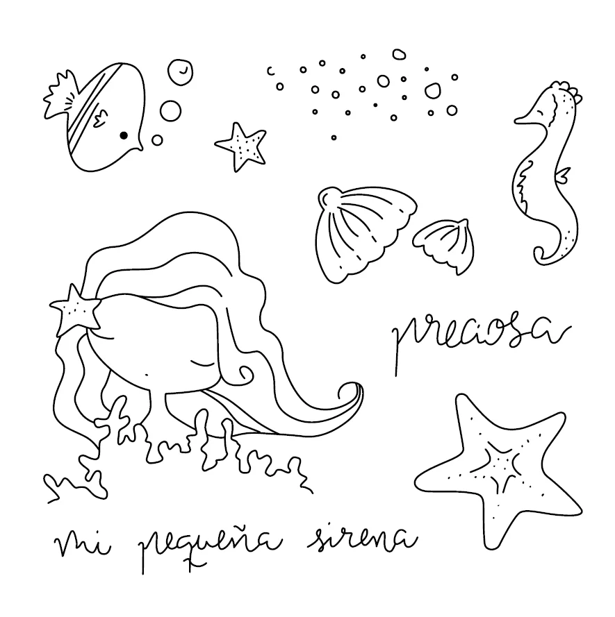 Прозрачный силиконовый штамп русалка для скрапбукинга фотоальбома декоративные